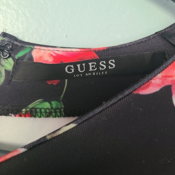 Guess Roses Boulevard Floral Feminine Elegant Bell Sleeves Black Lucy Dress - Picture 6 of 11